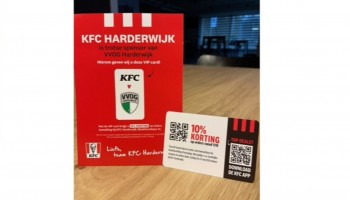 Haal je KFC VIP card op 11 november op in het jeugdsecretariaat.