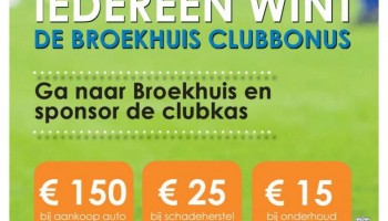 Sponsor de clubkas met de Broekhuis Clubbonus