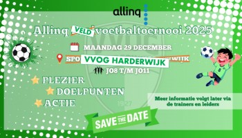 BELANGRIJK! Zaalvoetbaltoernooi 29 december wordt veldtoernooi bij VVOG