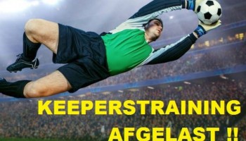 Keeperstraining afgelast