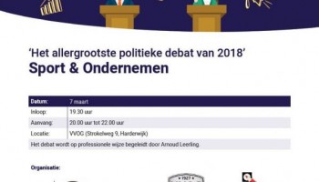 Politiek debat op 7 maart over Sport & Ondernemen